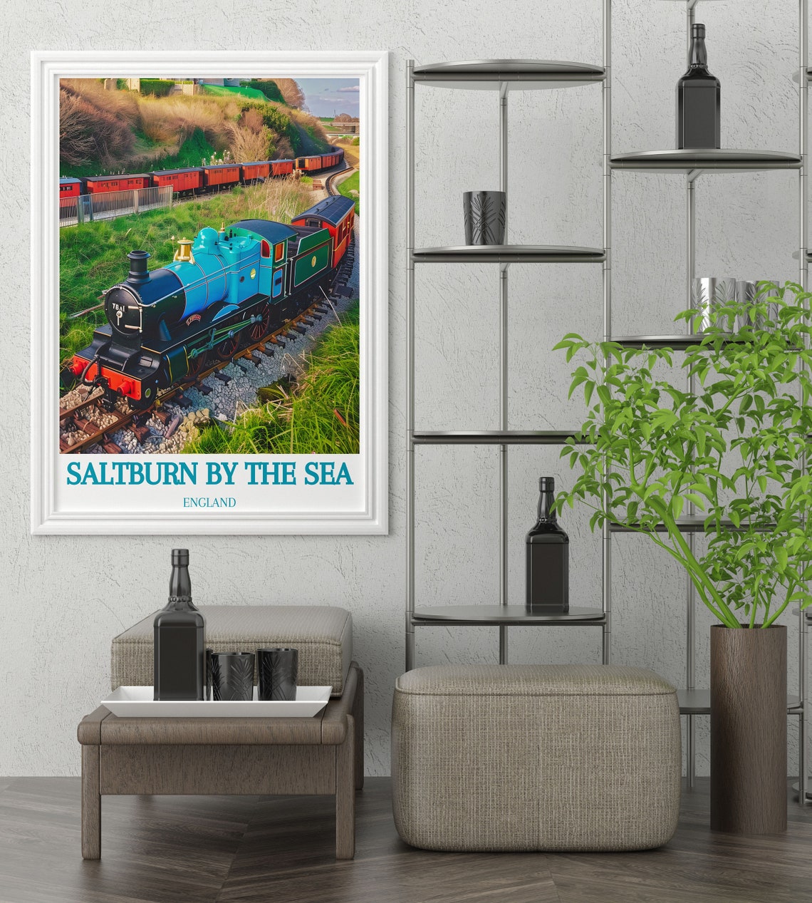 Saltburn By The Sea Miniature Steam Railway Engine On Track Poster - Image 4