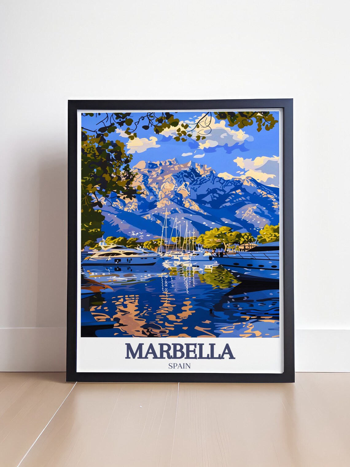 Puerto Banus Marina Yachts And La Concha Marbella Spain Travel Poster - Image 4