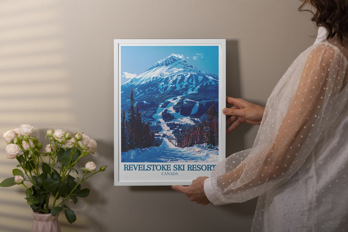 Revelstoke Ski Resort Snowy Peak Gondola Slopes Canada Winter Poster - Image 3