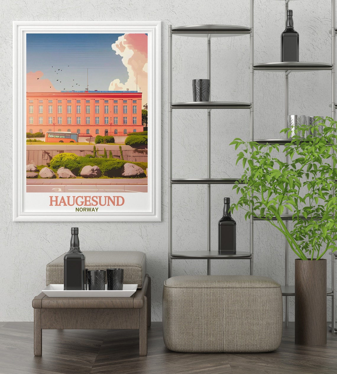 Haugesund Wall Art Haugesund City Hall Wall Print Haugesund From City Hall Travel Posters Haugesund Norway Travel Gift - Image 2