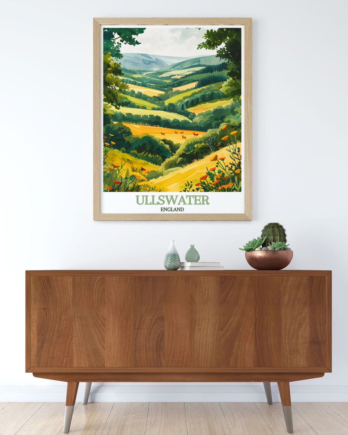Martindale Deer Grazing in the Ullswater Green Valley Poster - Image 2