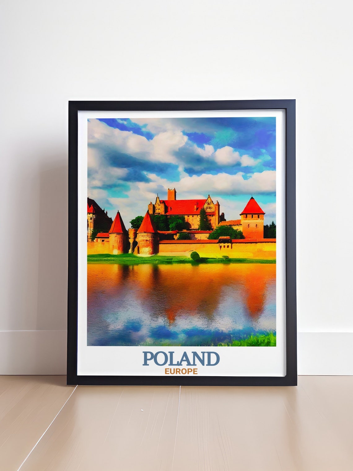 Malbork Castle Poland Red Brick Fortress Reflected in the Moat Poster - Image 4