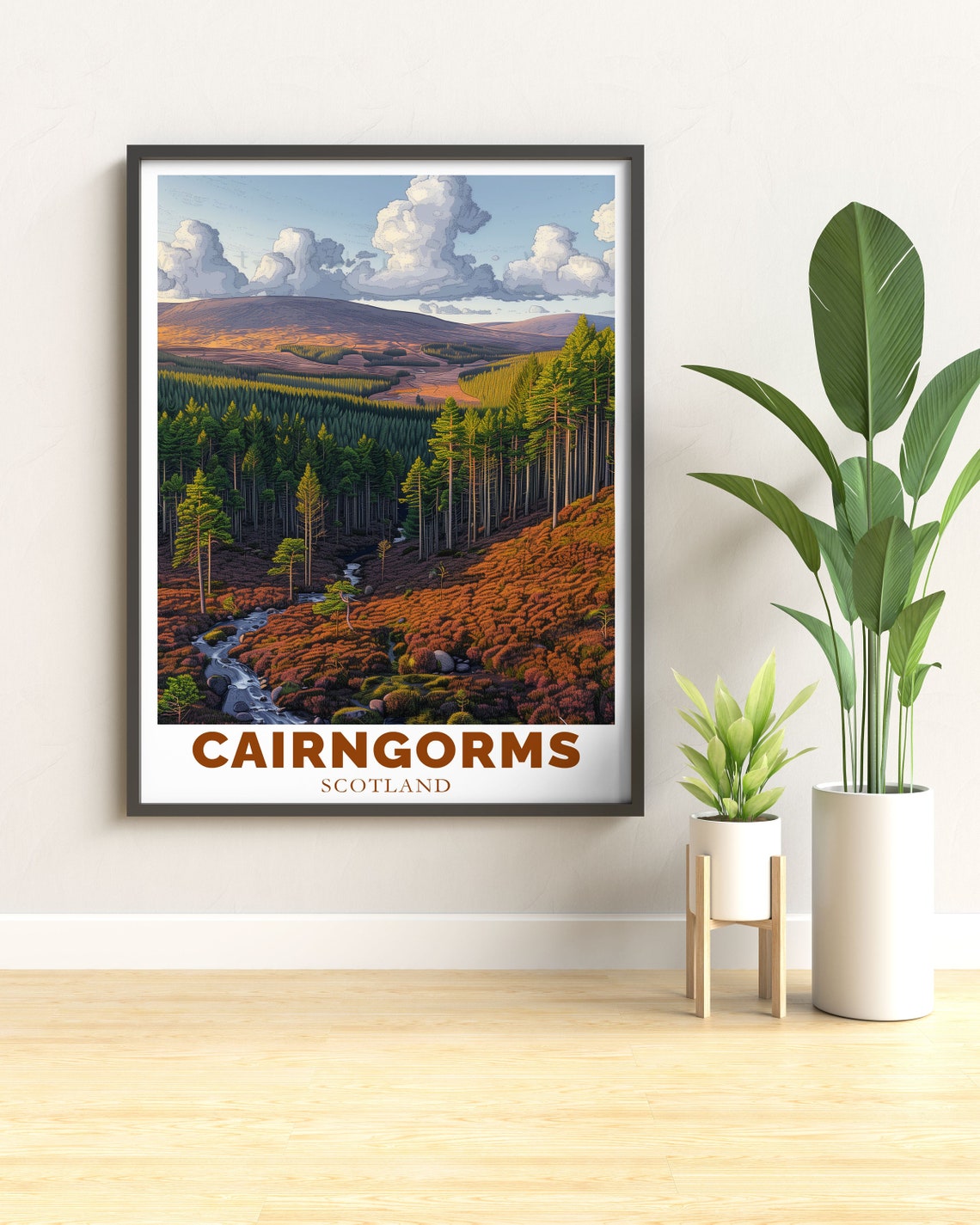 Cairngorms Scotland Rothiemurchus Pine Forest Autumn Stream Poster - Image 2