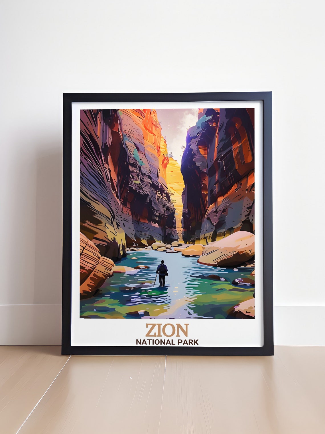 Zion National Park Travel Poster The Narrows Poster And Travel Print The Narrows Art And Traveler Gifts Zion Print And The Narrows Art - Image 4