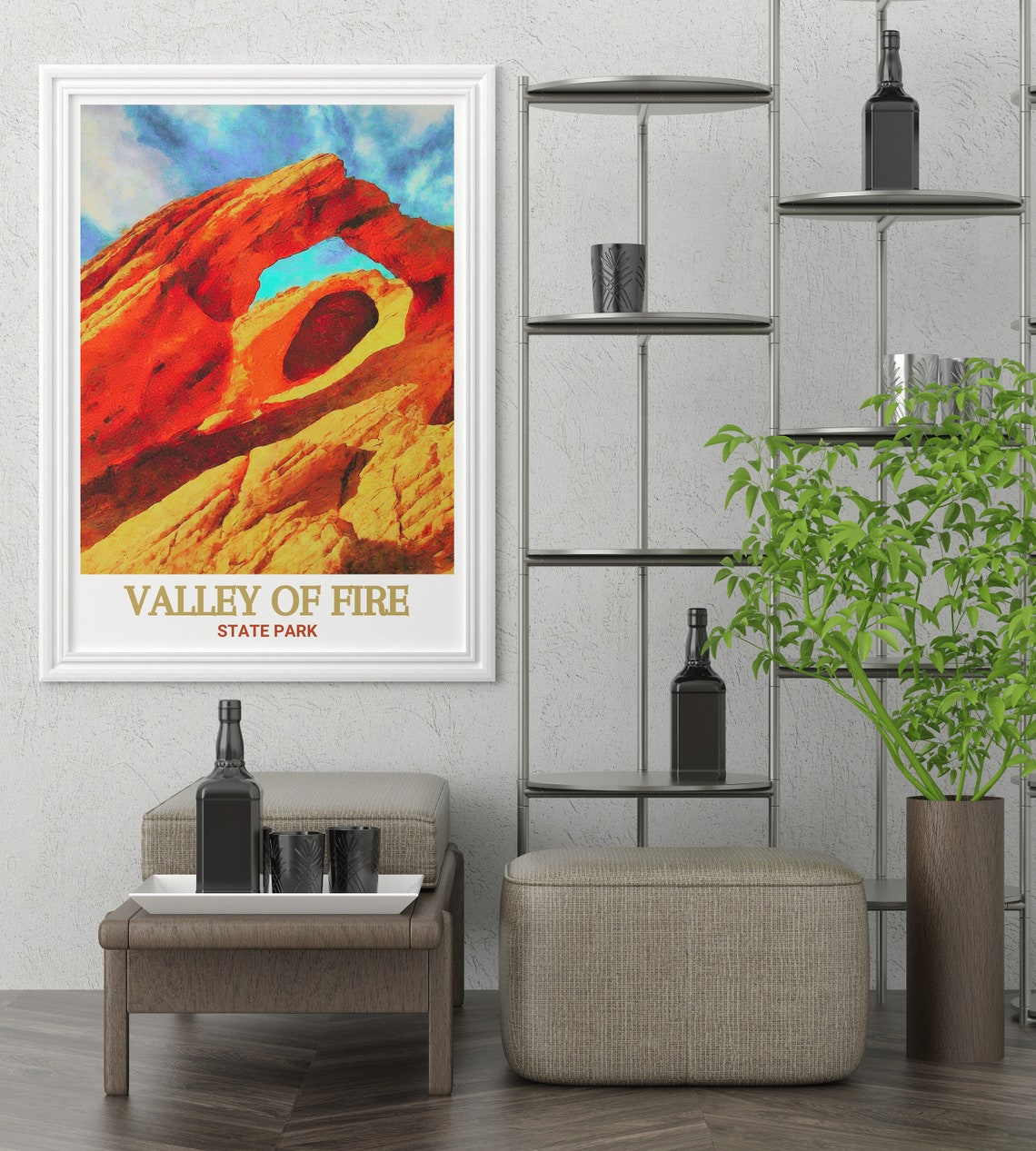Valley Of Fire State Park Sculpted Arch Rock Desert Travel Poster - Image 3
