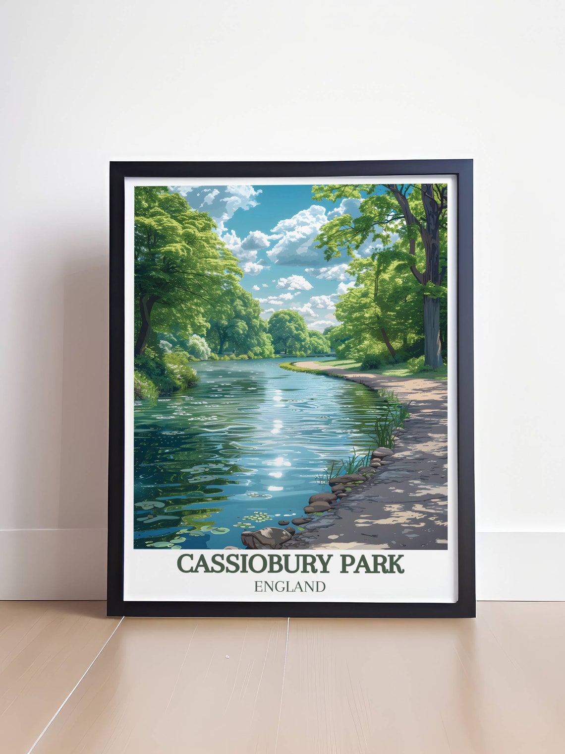 Cassiobury Park Riverside Path Summer Green Lush Trees Poster - Image 4