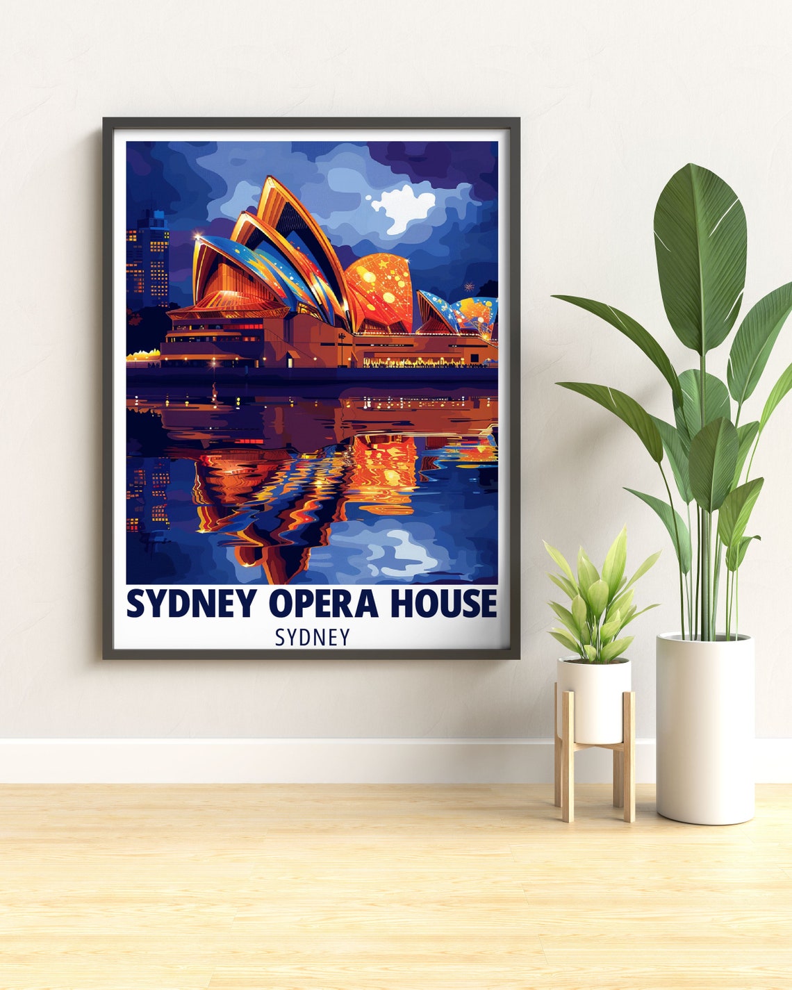 Sydney Opera House Golden Sails Reflecting in Harbour Water Poster - Image 3