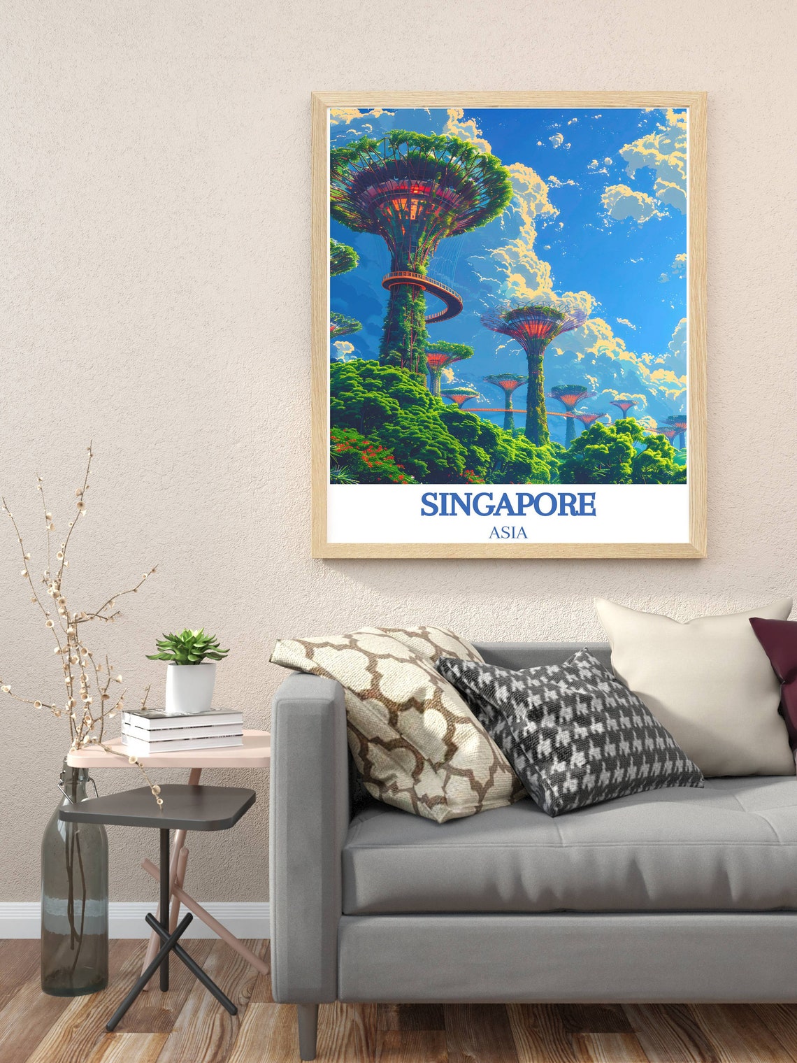 Singapore Gardens by the Bay Iconic Supertrees Skywalk Poster - Image 2