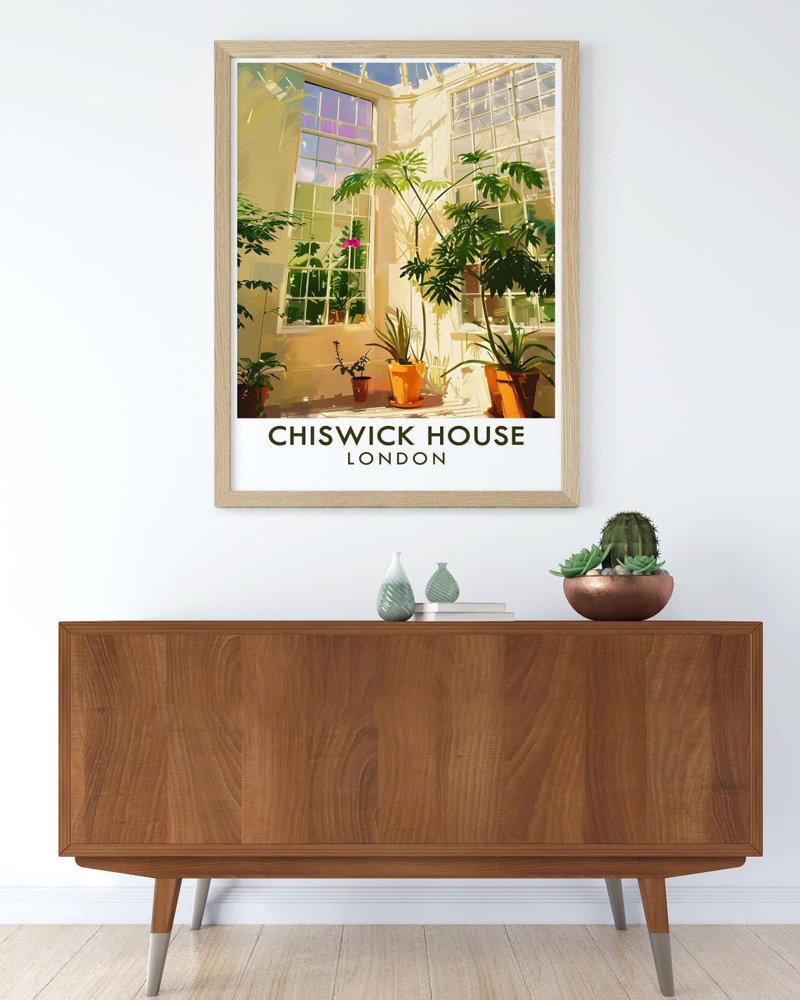 Chiswick House Sunlit Conservatory With Potted Plants Poster - Image 3