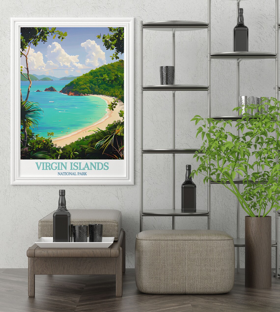 Virgin Islands National Park Turquoise Bay Beach View Poster - Image 2