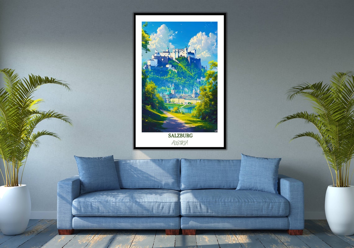 Salzburg Print Salzburg Home Dcor Hohensalzburg Fortress Salzburg Wall Art For Travel Enthusiast Salzburg Austria Poster - Image 3