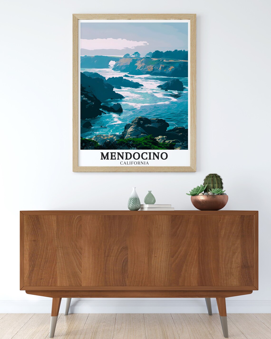 Mendocino Rocky Headlands Sea Arch California Coastal View Poster - Image 2