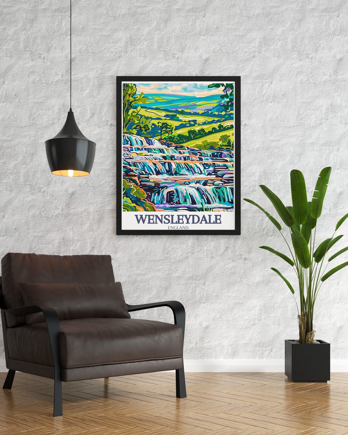 Wensleydale Aysgarth Falls England Waterfall Dales Travel Poster - Image 3