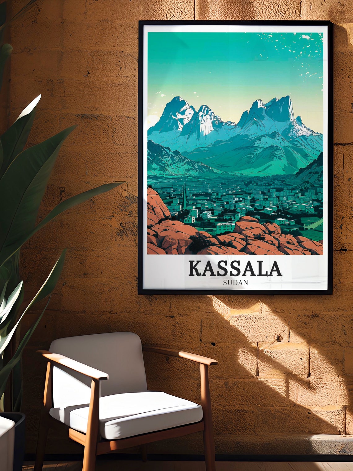 Kassala Sudan Taka Mountains Town Overlook Teal Peaks Poster - Image 3