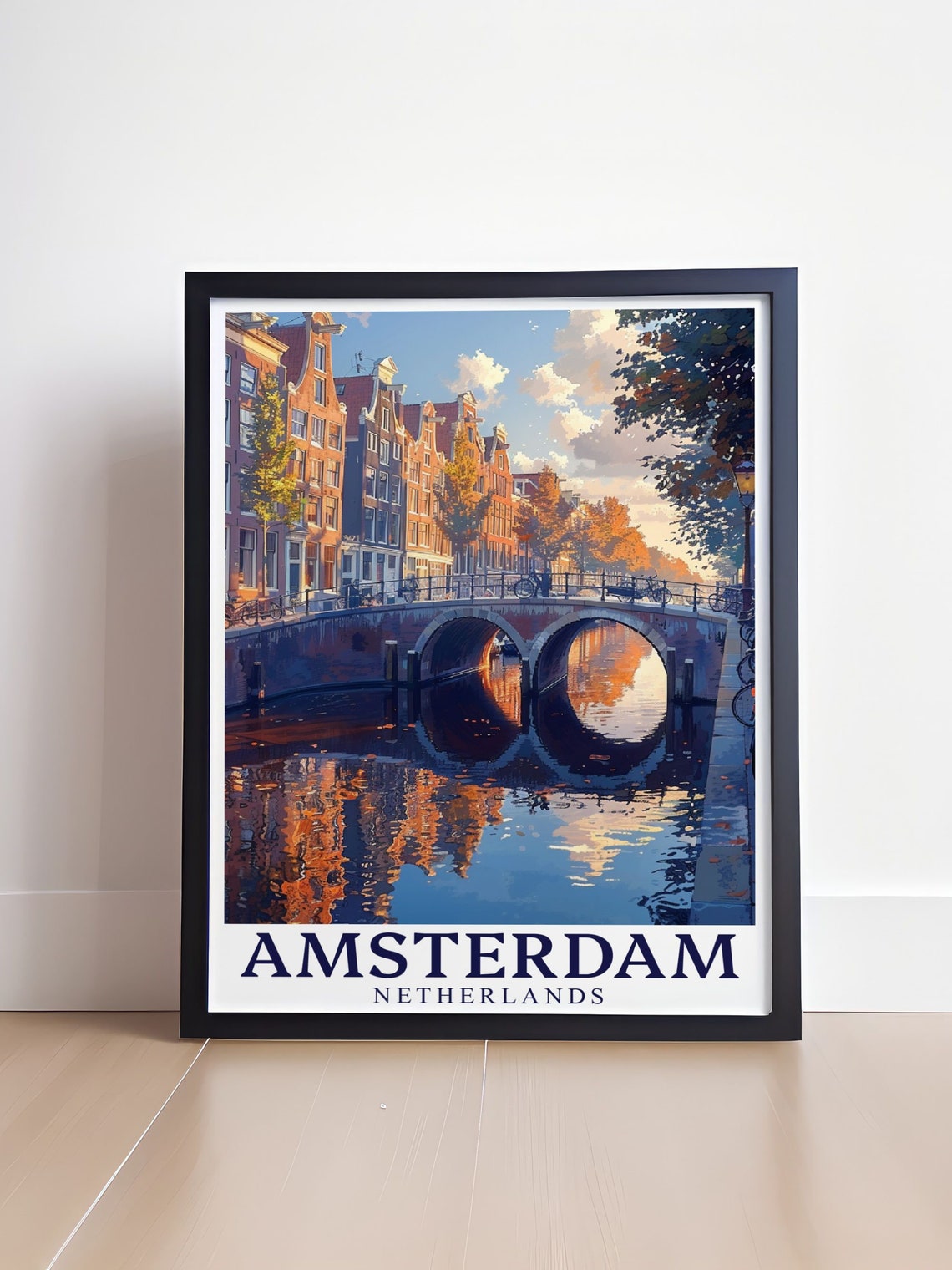 Amsterdam Canal Arch Bridge Poster at Sunset in the Netherlands - Image 4