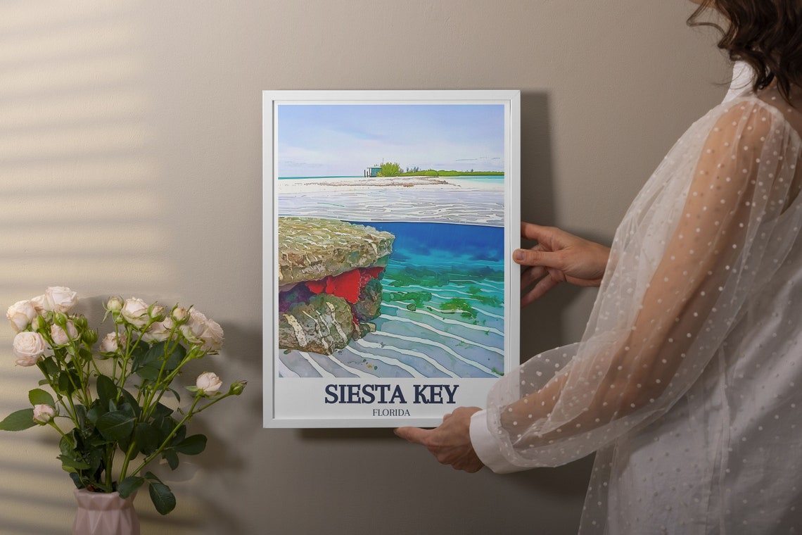Siesta Key Point of Rocks Shoreline Crystal Water Cove Poster - Image 3