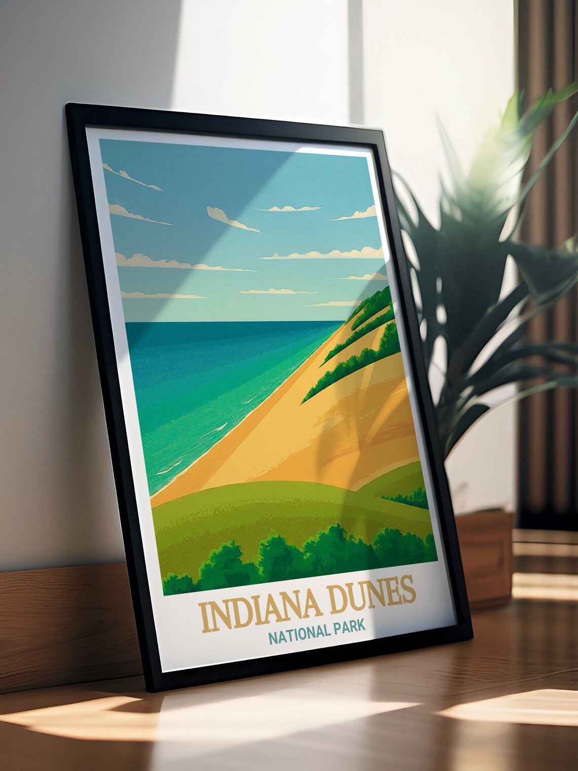 Indiana Dunes National Park Golden Sand Dunes Lake View Poster - Image 2