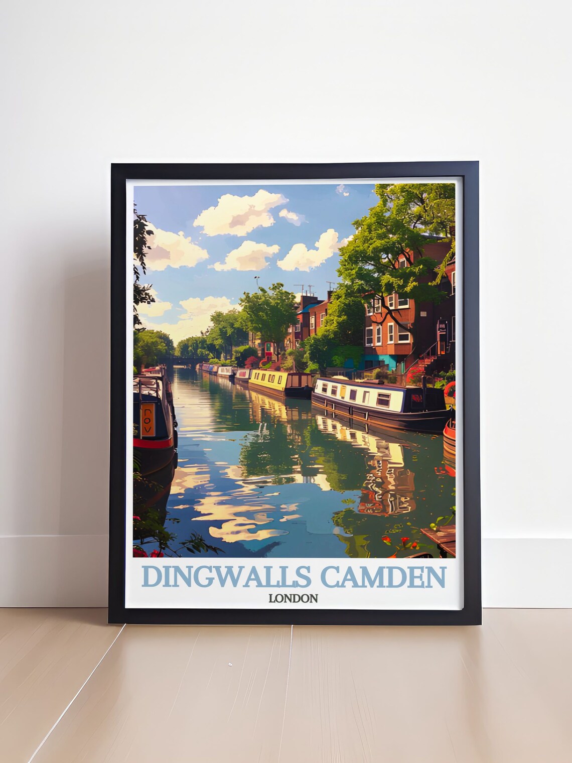 Dingwalls Camden London Regent's Canal Narrowboats Travel Poster - Image 4