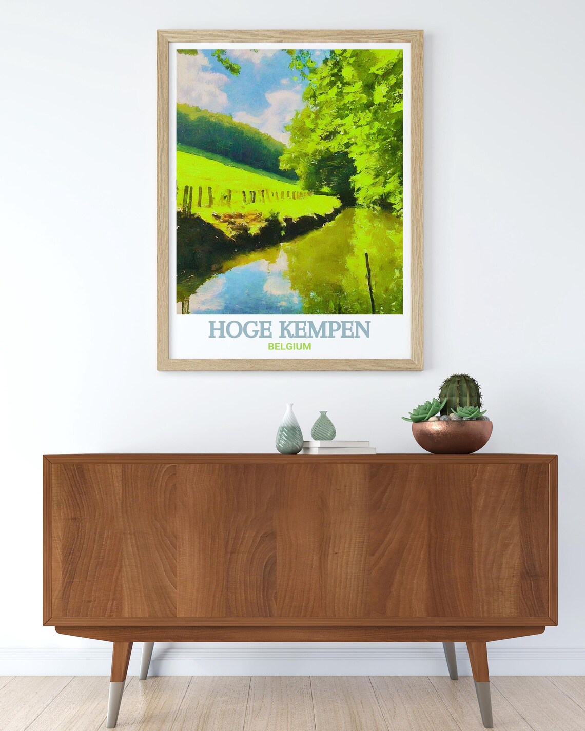 Hoge Kempen Belgium Forest Stream Valley Green Meadow Art Poster - Image 2