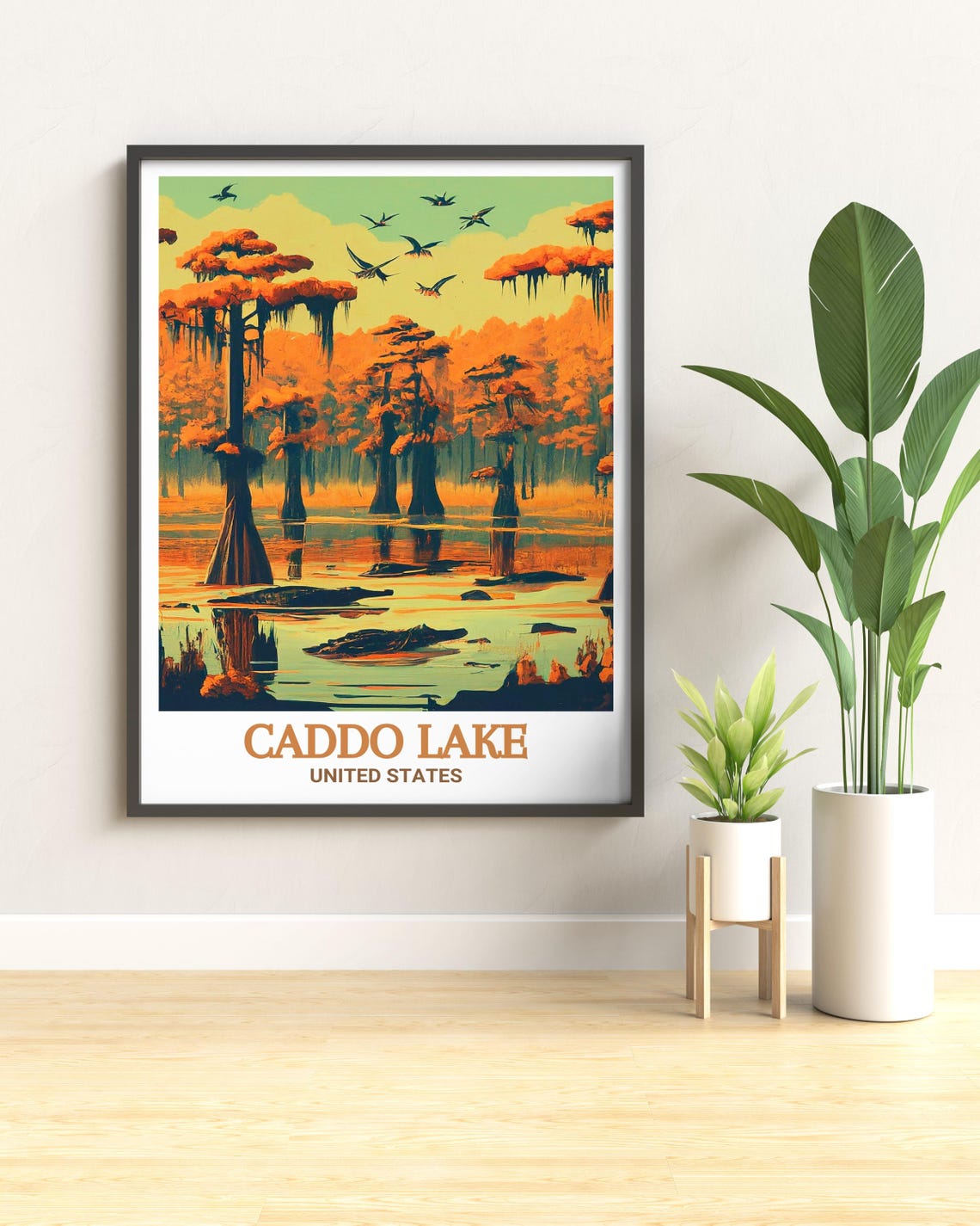 Caddo Lake Travel Poster Alligator Bayou Home Decor Caddo Lake Travel Print Alligator Bayou Art United States Poster Print - Image 4