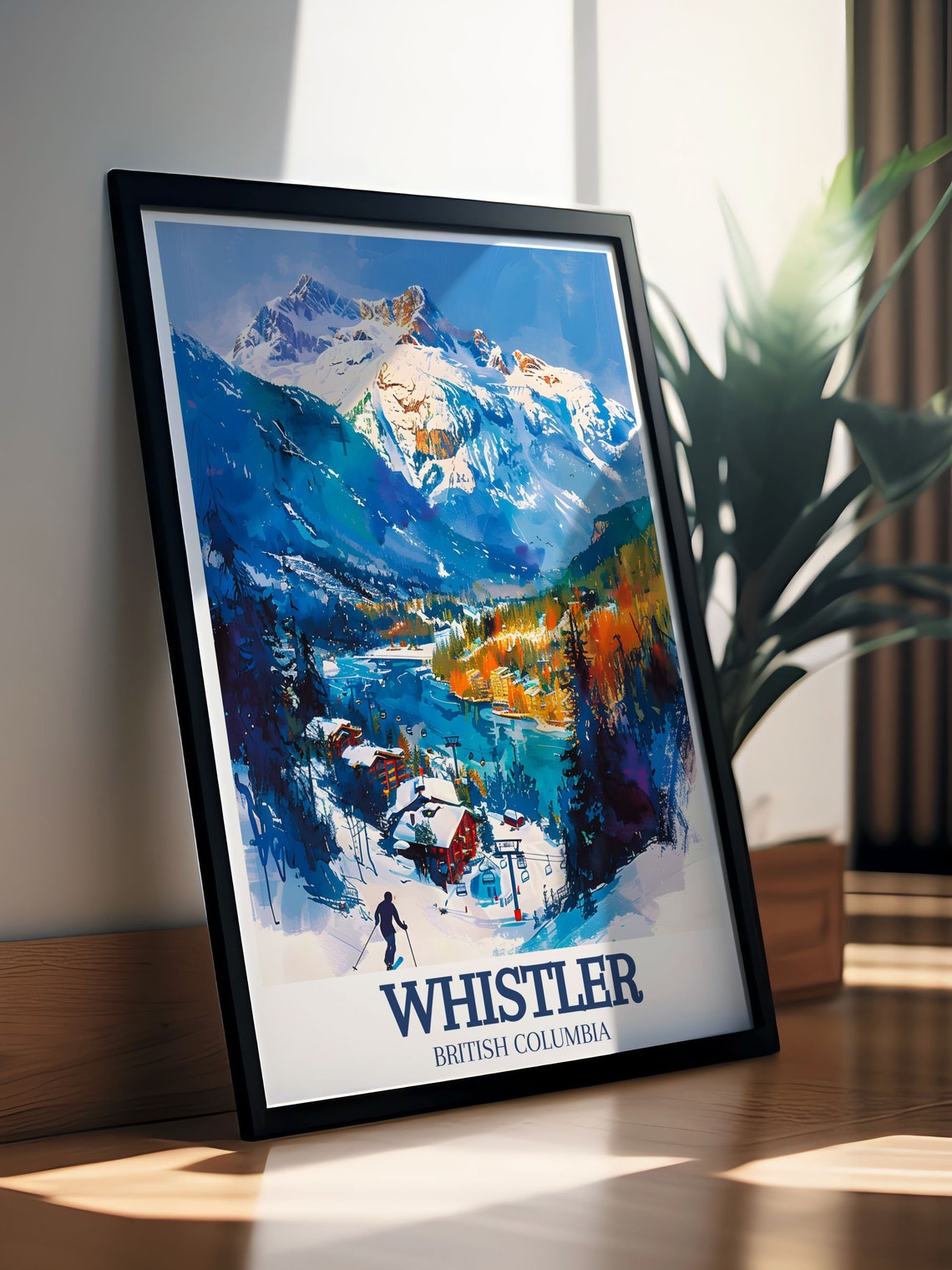 Whistler British Columbia Ski Village Winter Mountain Poster - Image 2