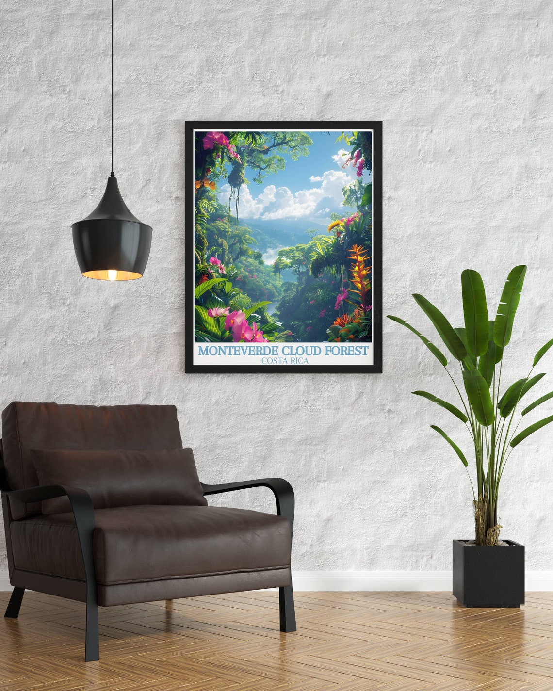 Monteverde Costa Rica Orchid Framed Lush Jungle Vista Poster - Image 2