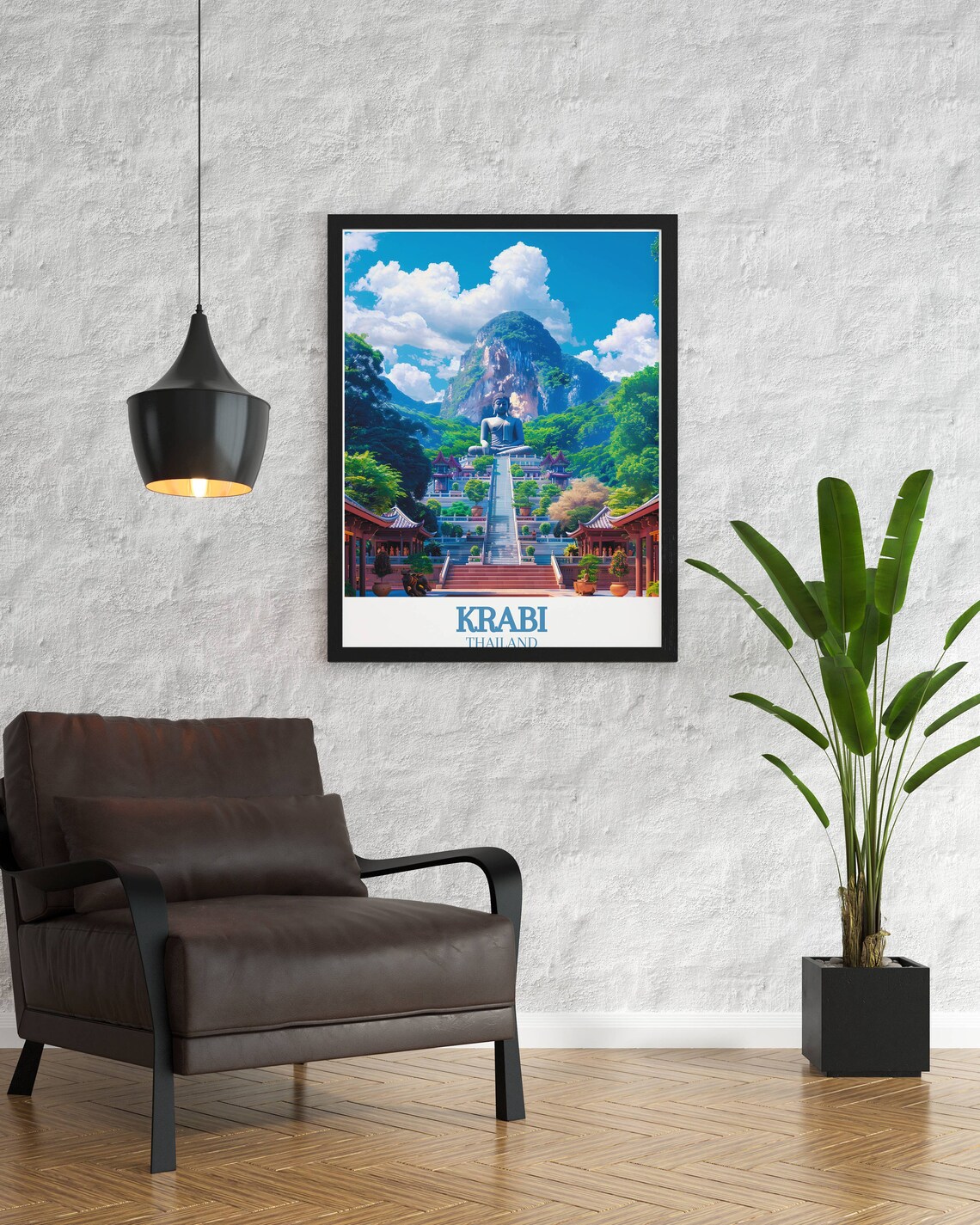 Krabi Thailand Tiger Cave Temple Buddha Mountain Travel Poster - Image 2