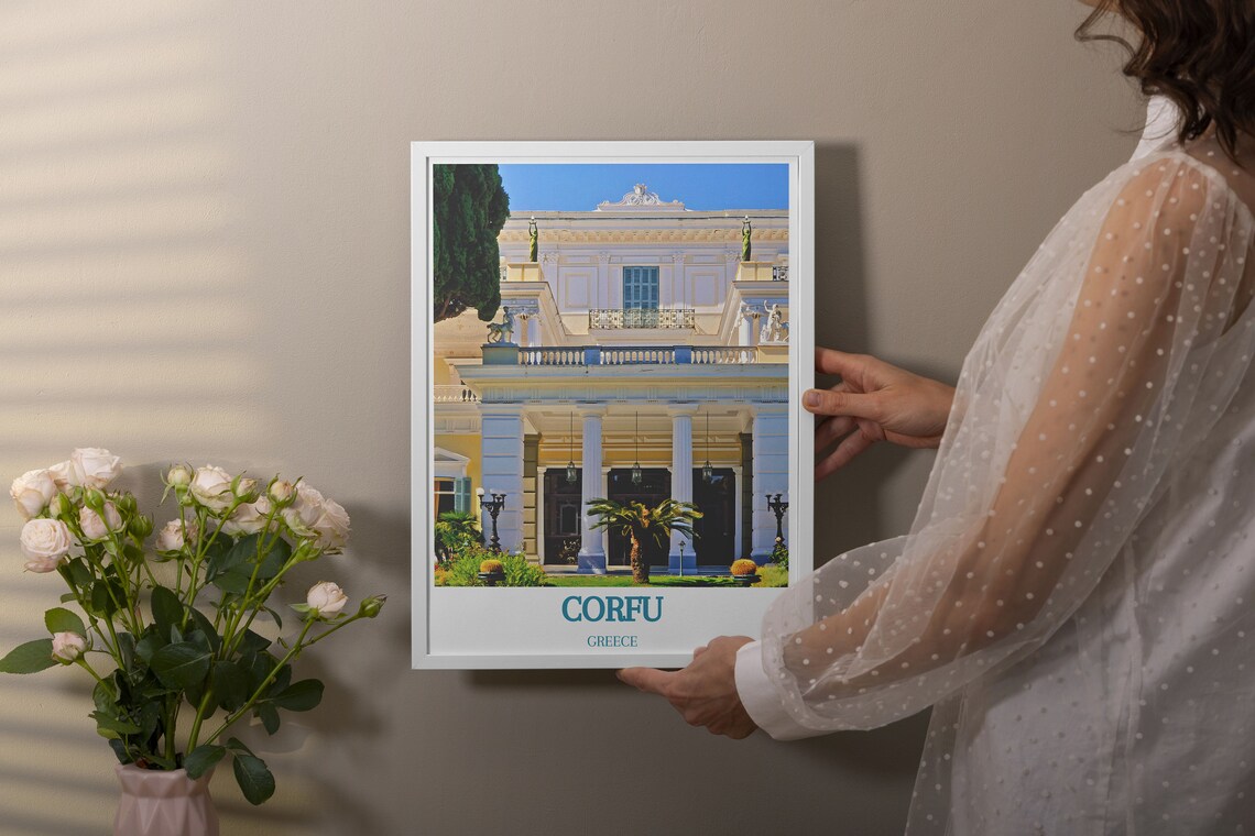 Corfu Greece Achilleion Palace Neoclassical Columns Travel Poster - Image 4