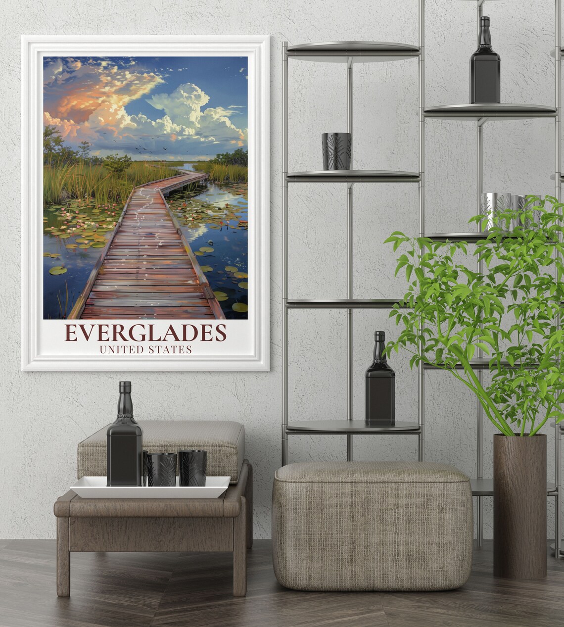 Everglades Florida Anhinga Boardwalk Trail Wetland Sunset Poster - Image 3