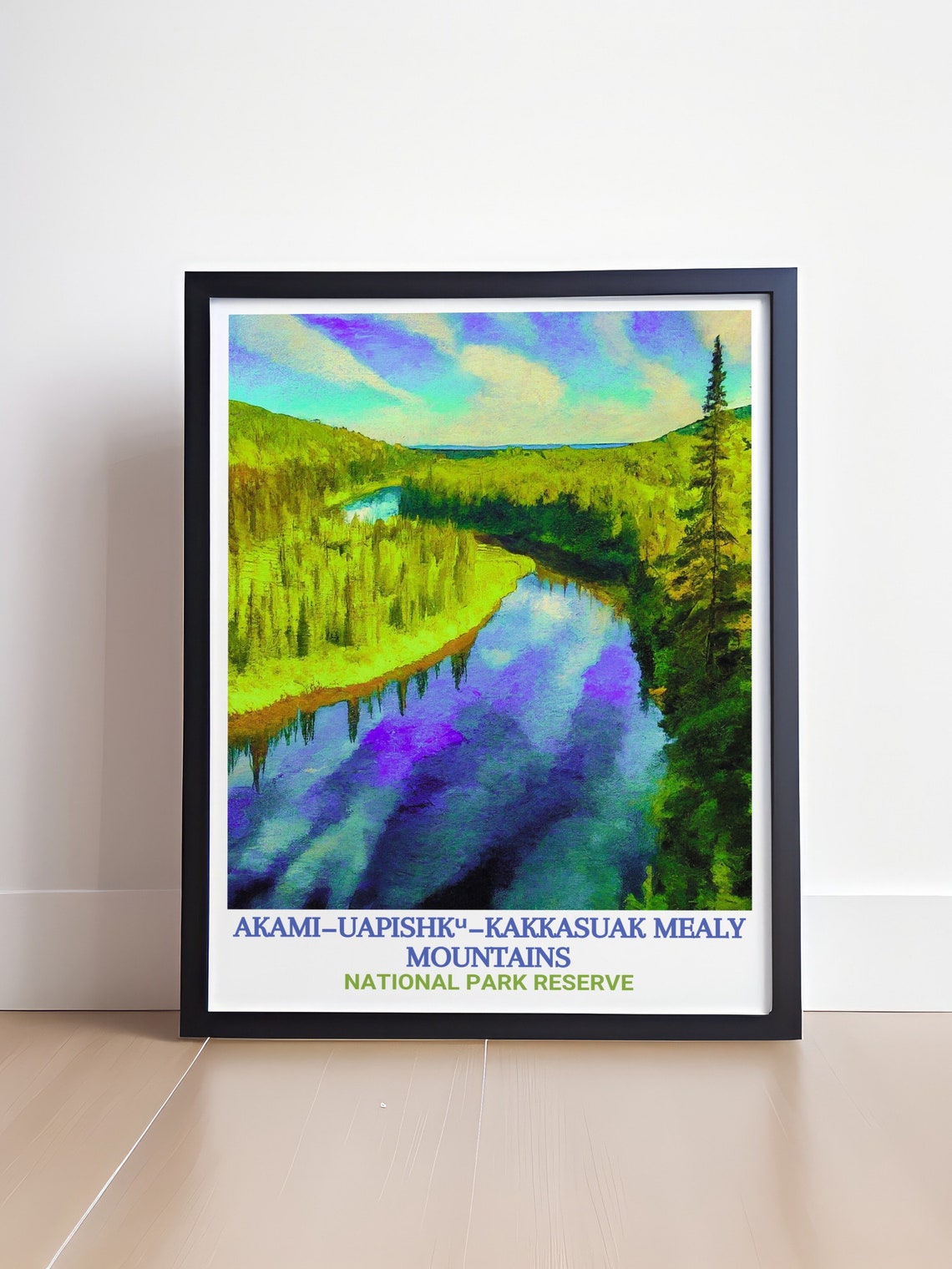 Mealy Mountains Eagle River Through Boreal Forest Art Poster - Image 4