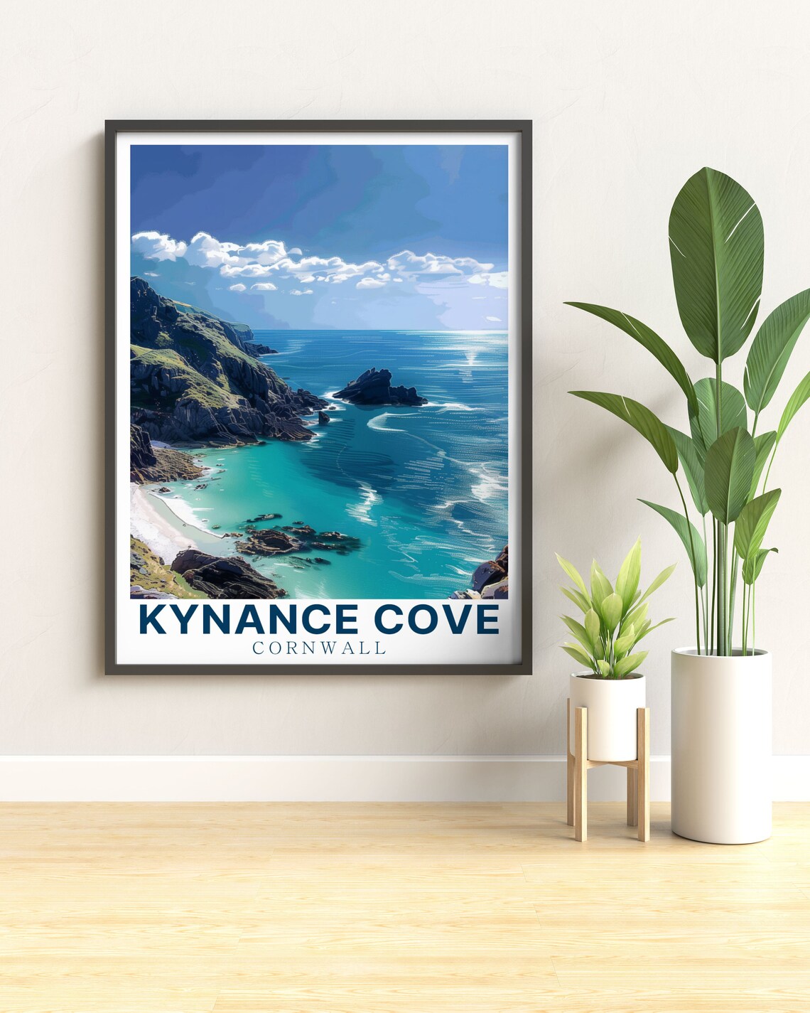 Kynance Cove Turquoise Waters and Rocky Sea Stacks Cornwall Poster - Image 2