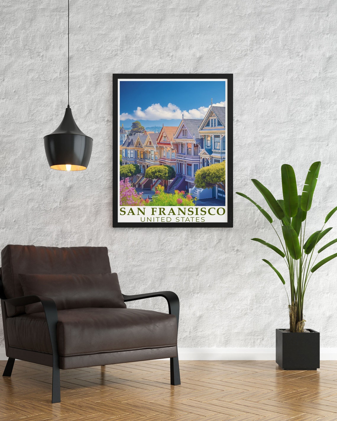 San Francisco Travel Poster The Painted Ladies Poster The Painted Ladies San Francisco Print The Painted Ladies Travel Print - Image 2