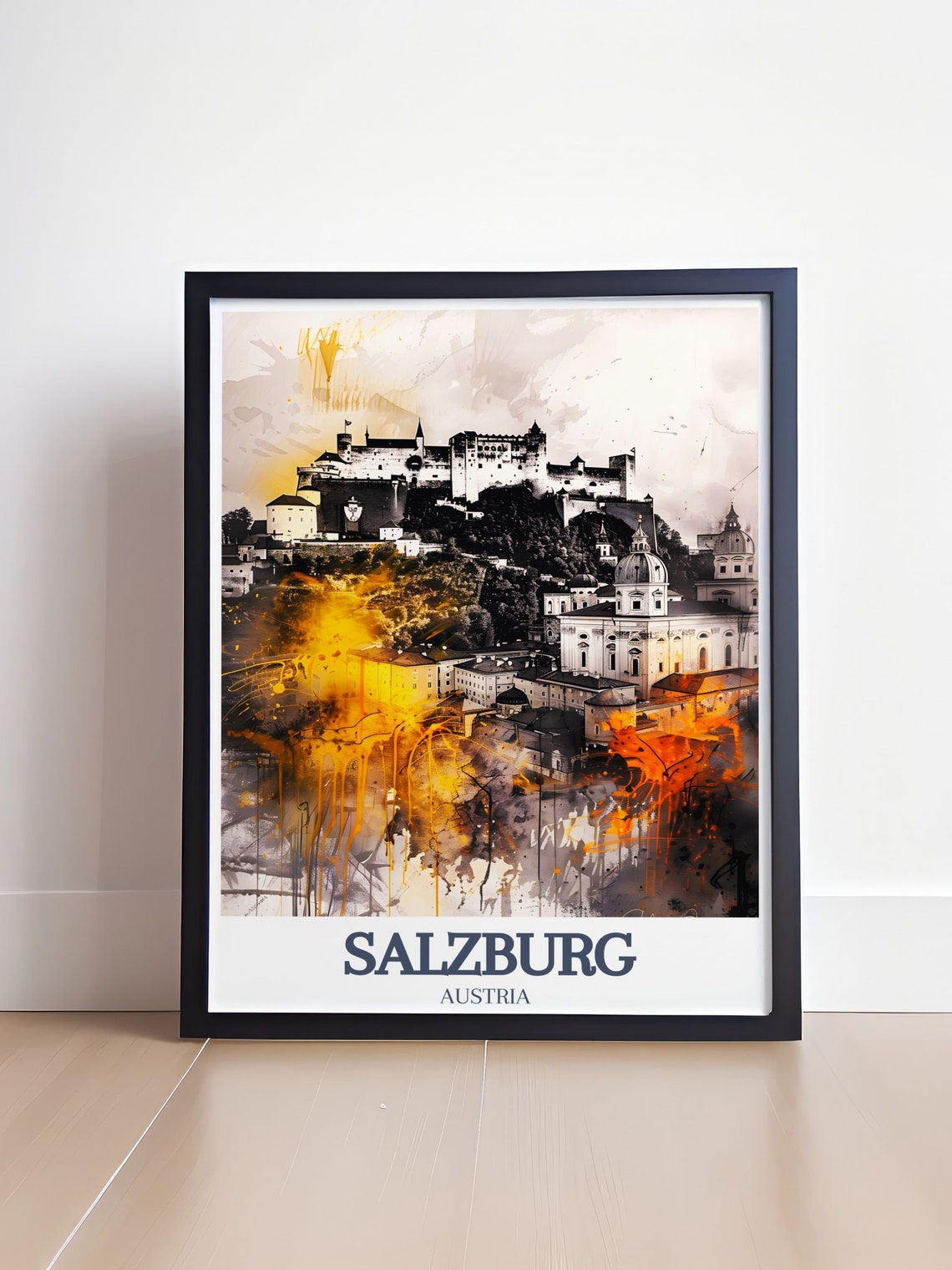 Salzburg Posters Prints Of Hohensalzburg Fortress And Mirabell Palace Wall Art Of Hohensalzburg Fortress And Mirabell Palace - Image 4