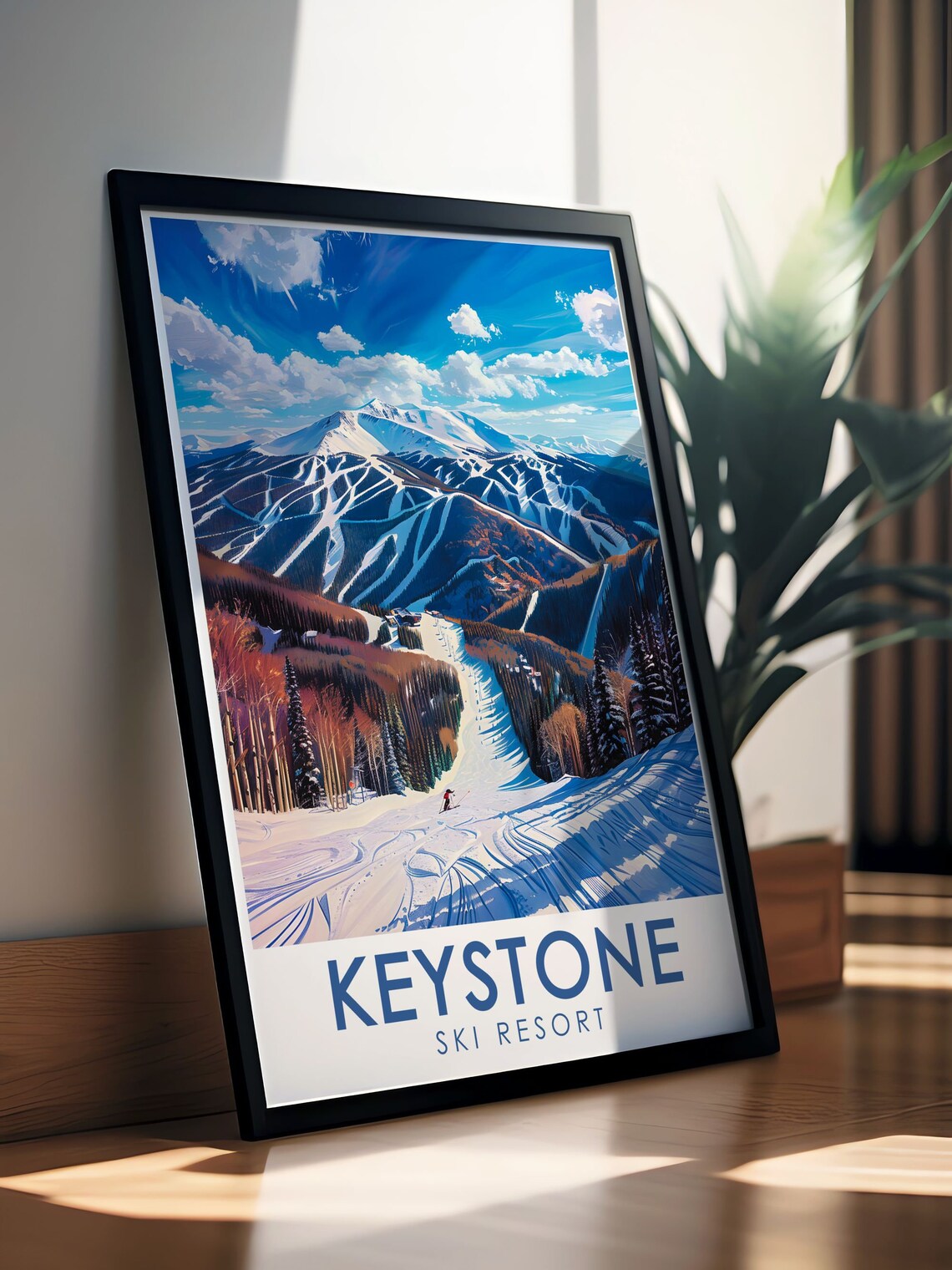 Keystone Ski Resort Dercum Mountain Travel Poster - Image 2