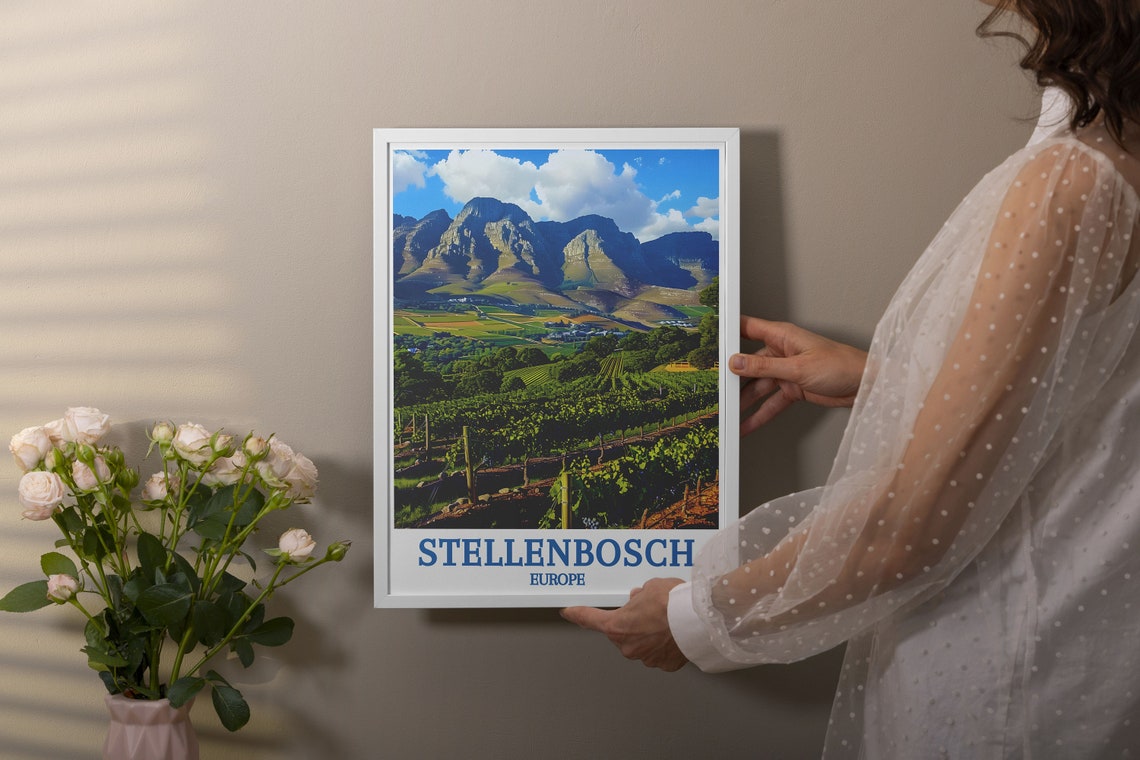 Stellenbosch Vineyards Dramatic Mountain Valley Wine Country Poster - Image 2