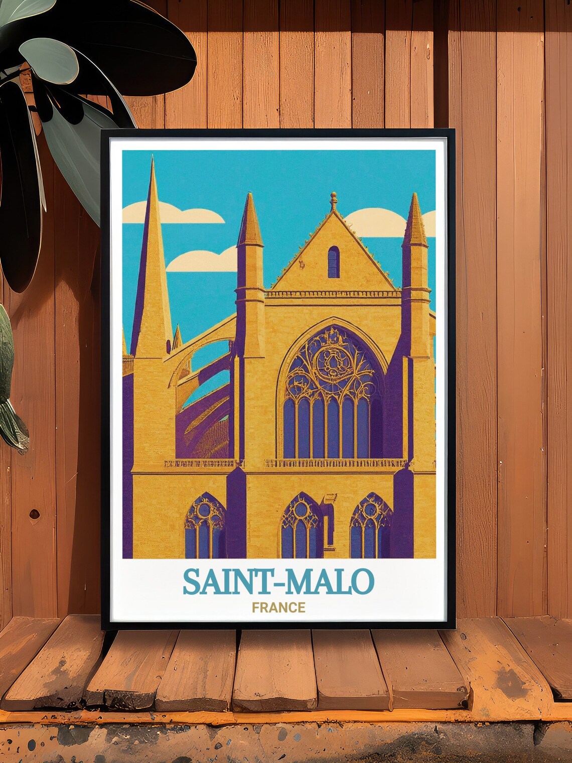 Saint-Malo Cathedral Gothic Architecture France Travel Poster - Image 2