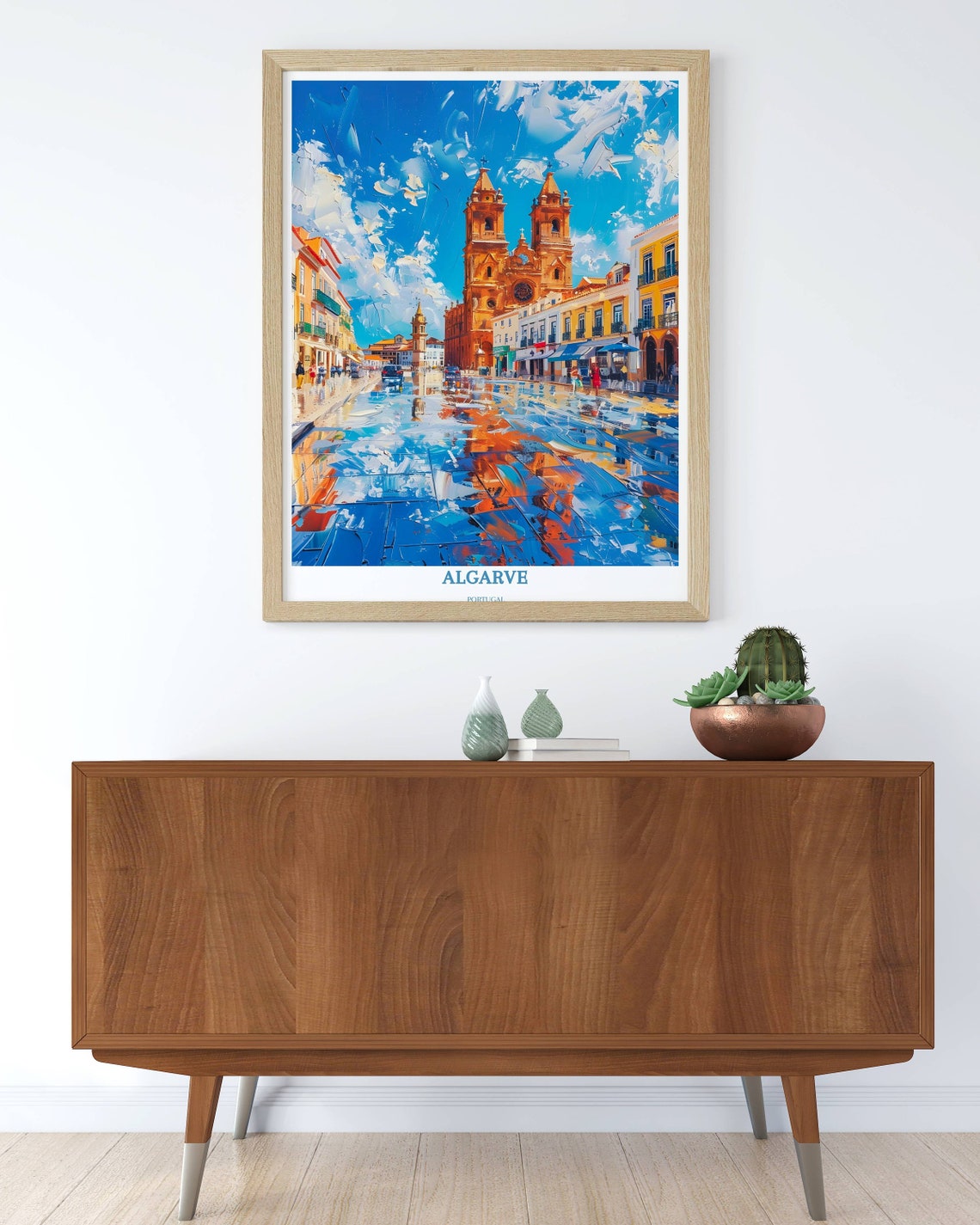 Algarve Travel Poster Igreja De Santa Maria Cathedral Of Faro Algarve Art Print Algarve Illustration Portugal Algarve Poster - Image 3