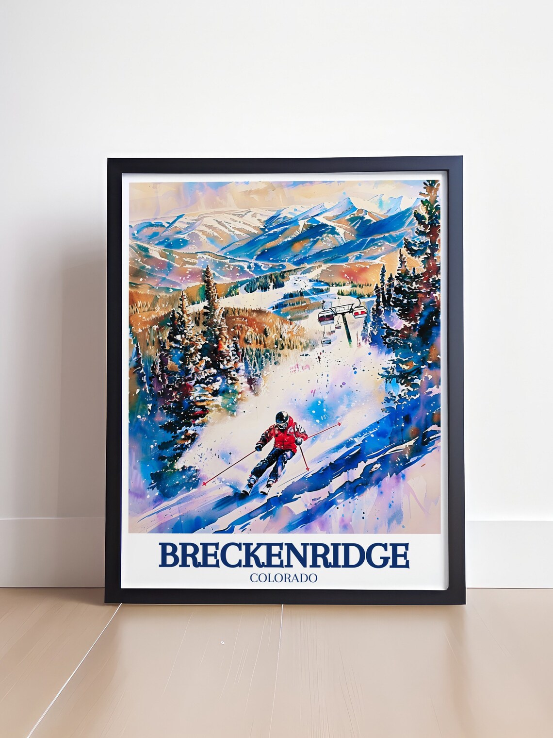 Breckenridge Travel Poster, Colorado Ski Resort Art - Image 4
