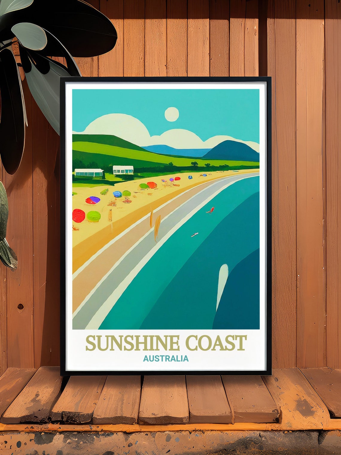 Sunshine Coast Australia Mooloolaba Beach Aerial Coastal Poster - Image 2