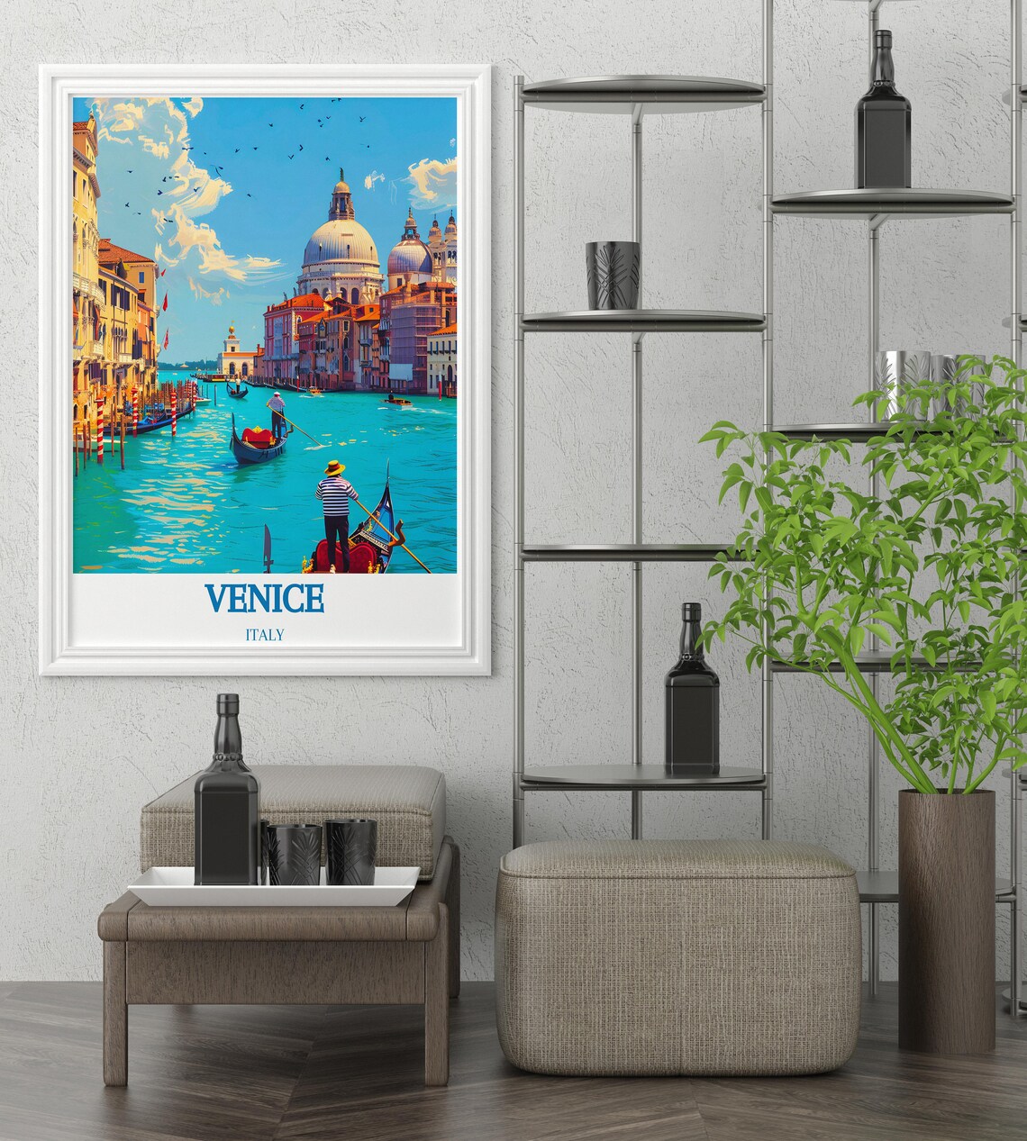Venice Italy Grand Canal Gondolas Salute Basilica Scenic Travel Poster - Image 4