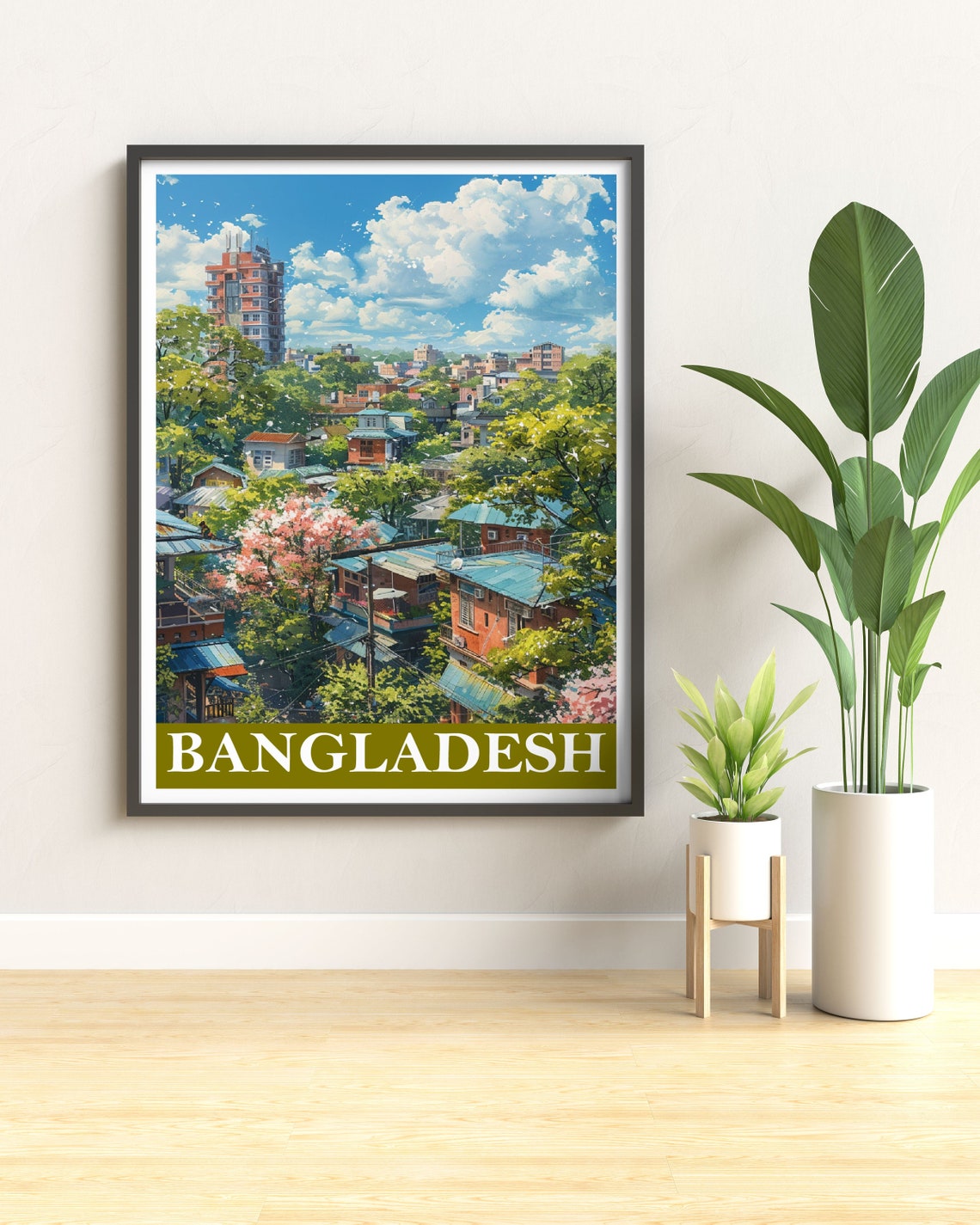 Bangladesh Wall Art Bangladesh Colorful Wall Decor Dhaka City Travel Posters Bangladesh Wall Art Collection - Image 3