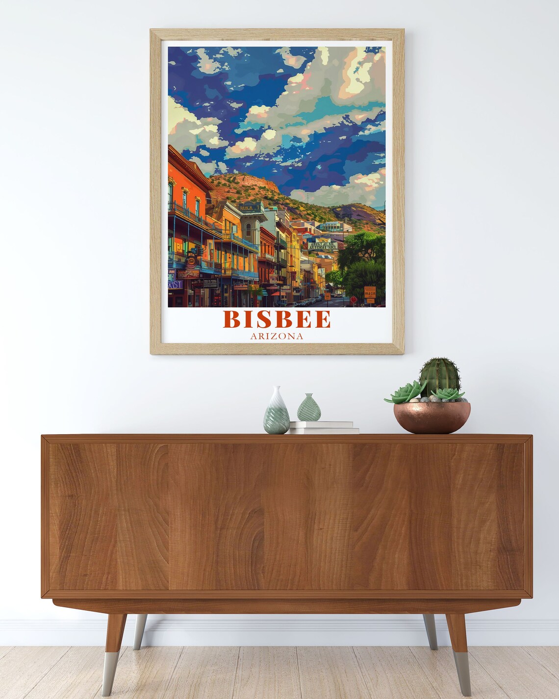 Bisbee Arizona Historic Downtown Colorful Buildings And Hills Poster - Image 2