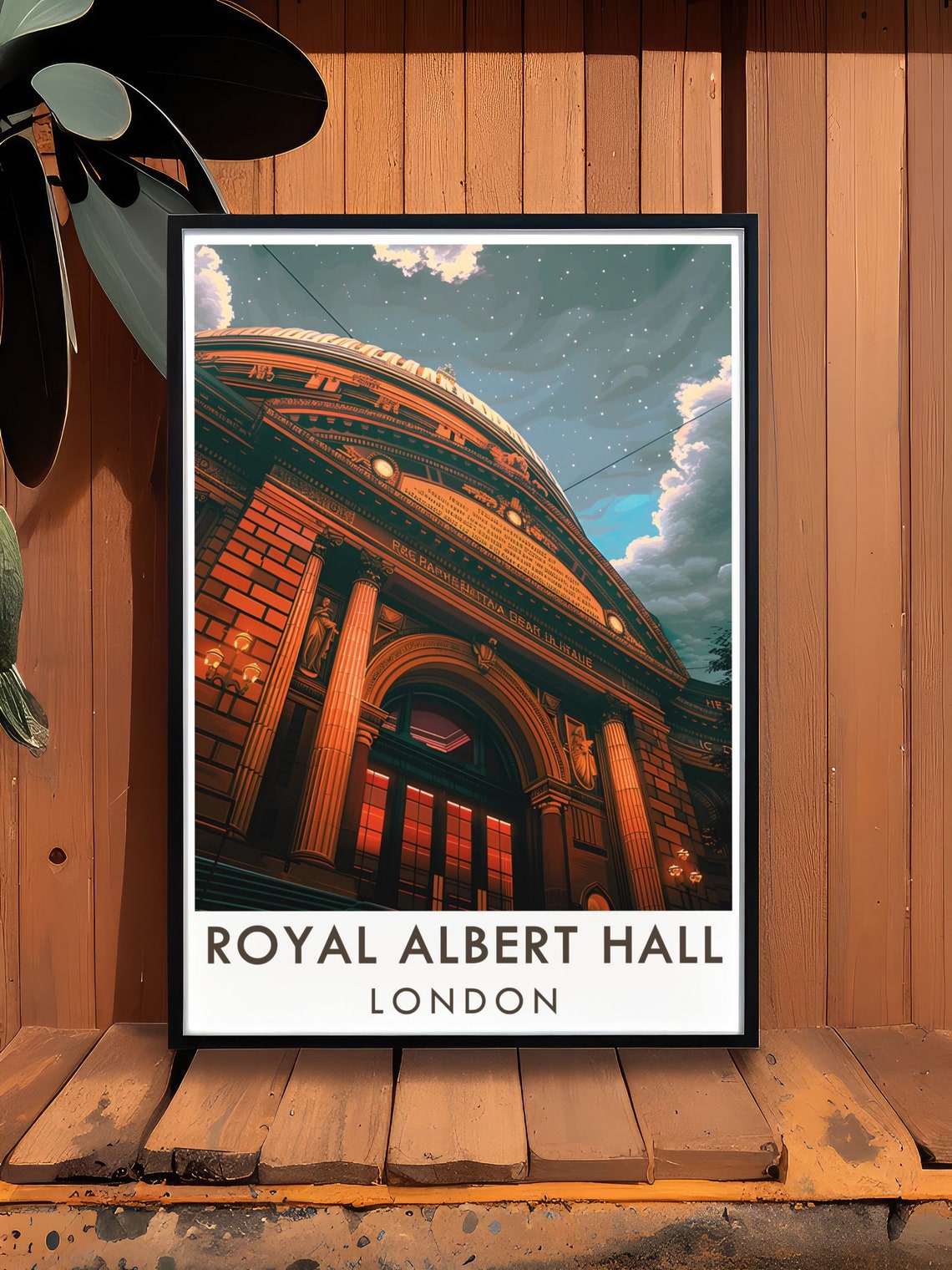 Royal Albert Hall London Entrance Starry Illuminated Night Poster - Image 2