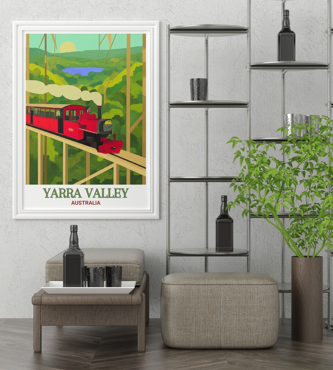 Yarra Valley Steam Train Trestle Bridge Australia Travel Poster - Image 3