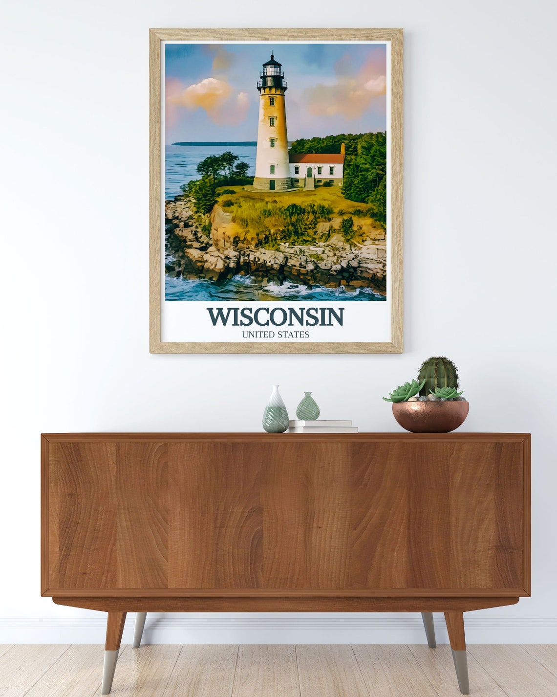 Cana Island Lighthouse in Door County Wisconsin Golden Hour Poster - Image 2