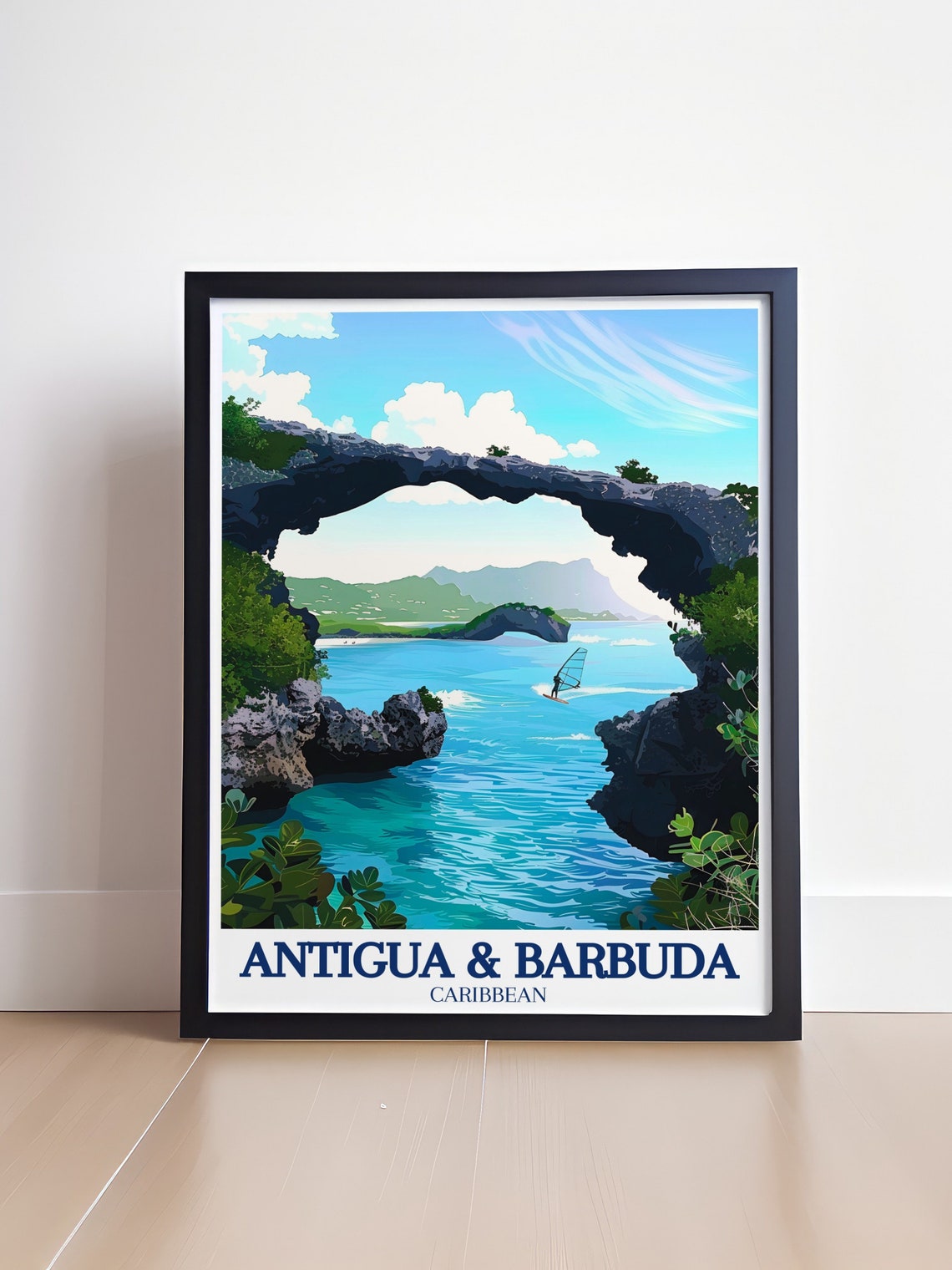 Antigua and Barbuda Devils Bridge Rock Arch Bay Travel Poster - Image 4