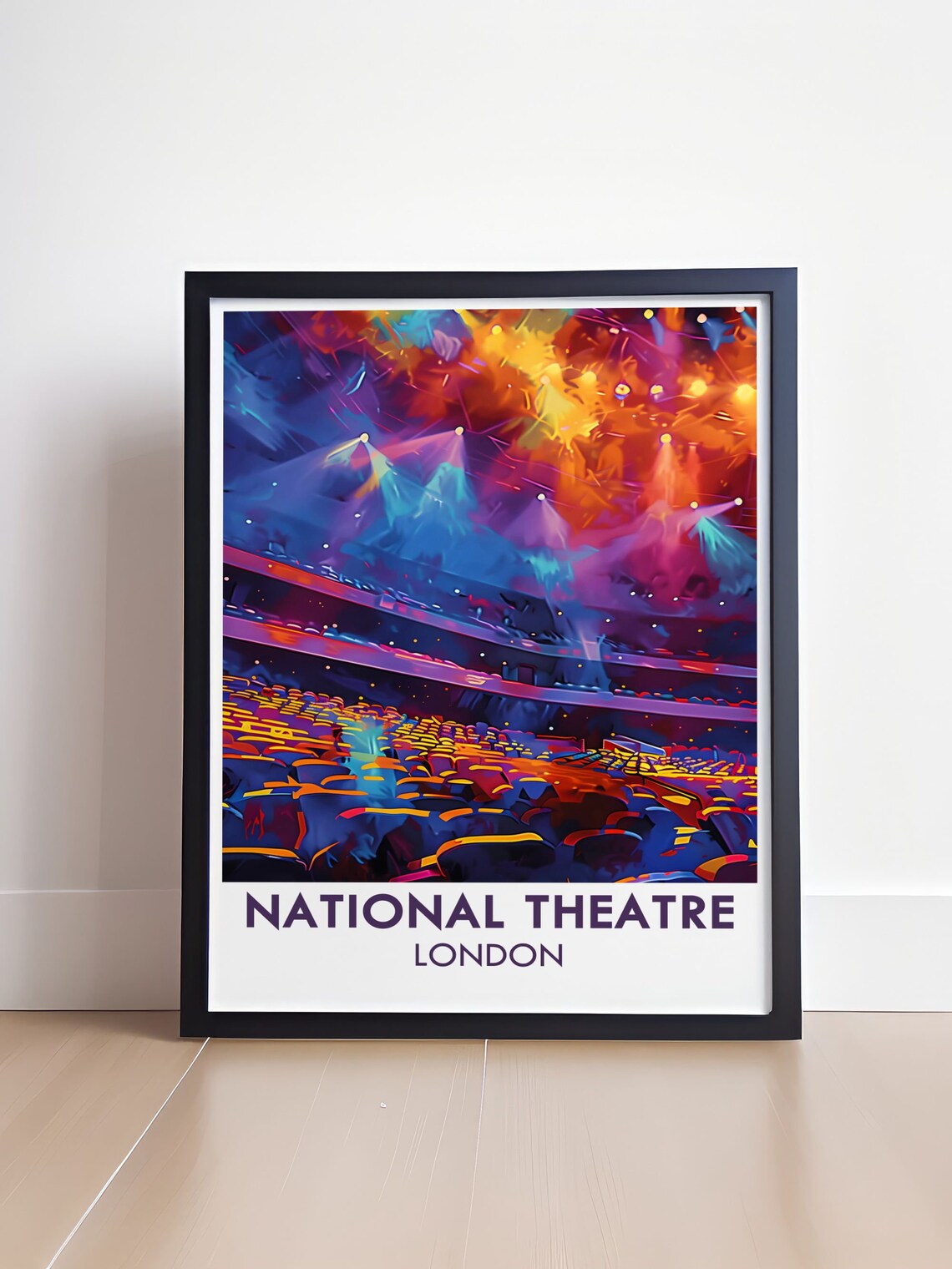 National Theatre London Poster With Colorful Abstract Auditorium Lights - Image 4