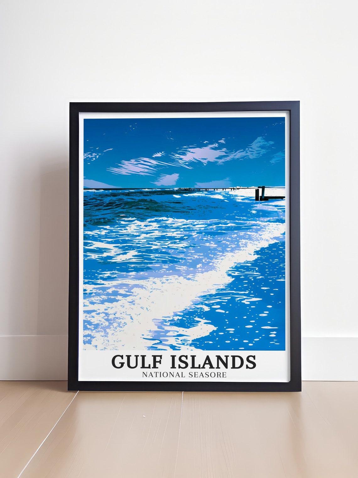 Gulf Islands National Seashore Ocean Waves Pier Travel Poster - Image 4