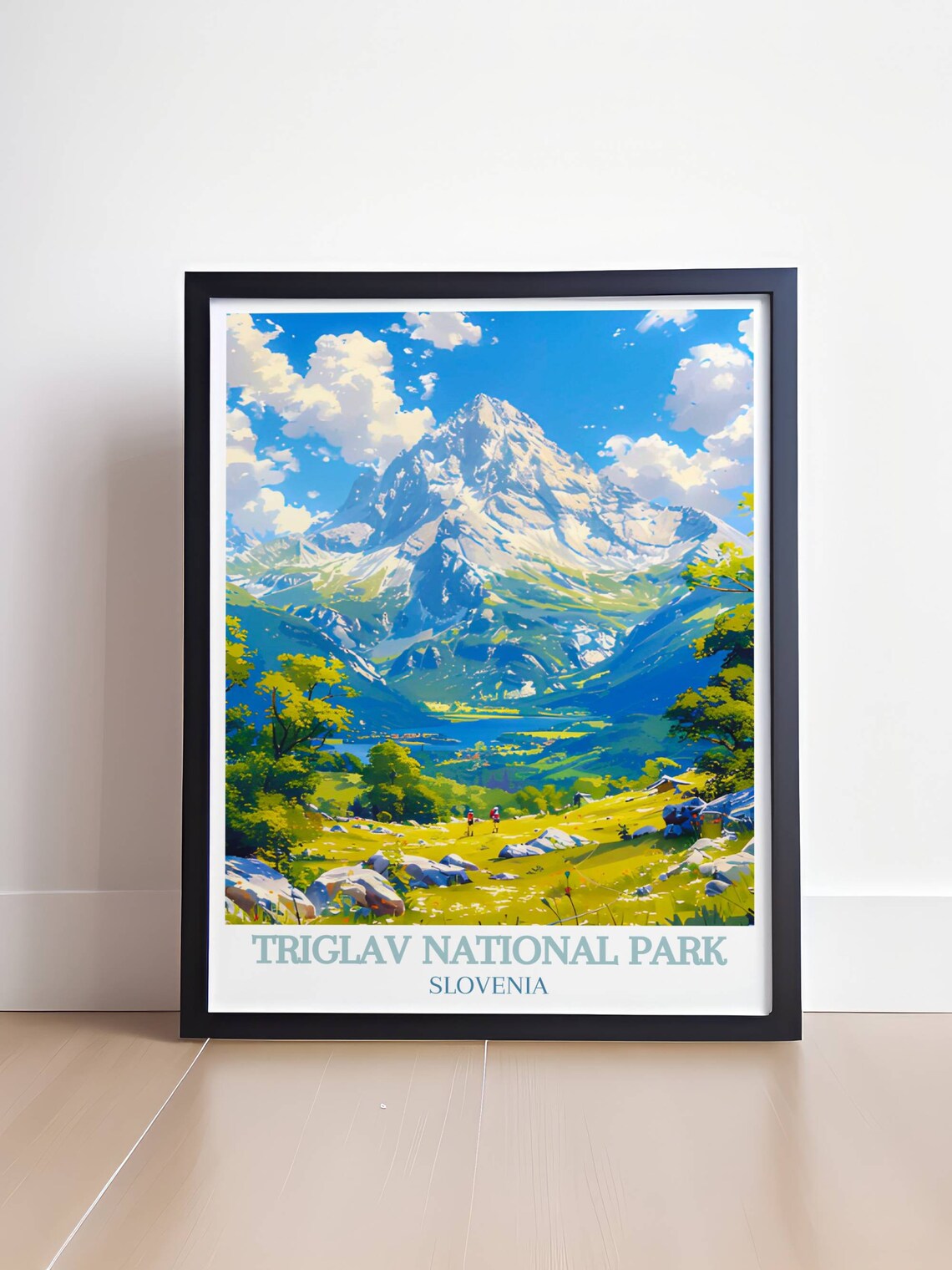 Triglav National Park Slovenia Summer Meadow Mountain Hikers Poster - Image 4