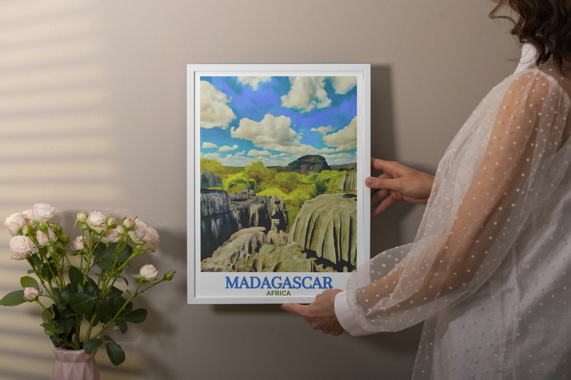 Tsingy de Bemaraha Limestone Pinnacles Madagascar Travel Poster - Image 3